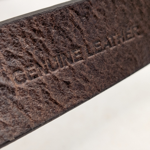 Frye Brown Leather Belt with Brass Buckle - Picture 6 of 7